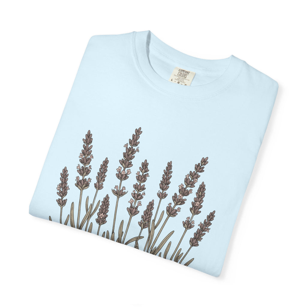 Lavender Blooms Shirt Counselor Petals Gift Women Flower Art Tee Lavender T-Shirt Therapist Fan Floral Tshirt Floral Graphic Clean