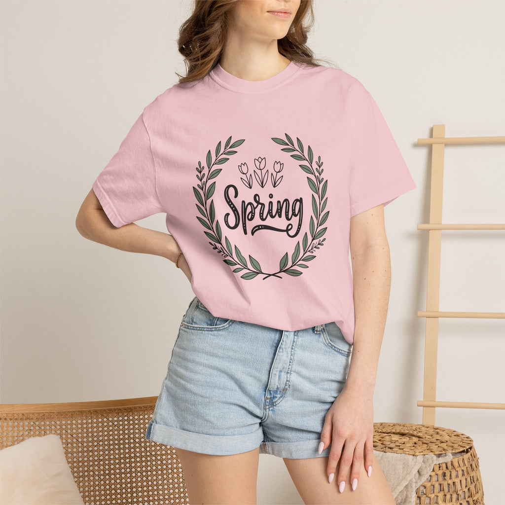 Flower Circle Shirt Spring Garden Gift Women Rustic Tee Floral Arrangement T-Shirt Springtime Fan Floral Design Yard Graphic Sketch Lilies
