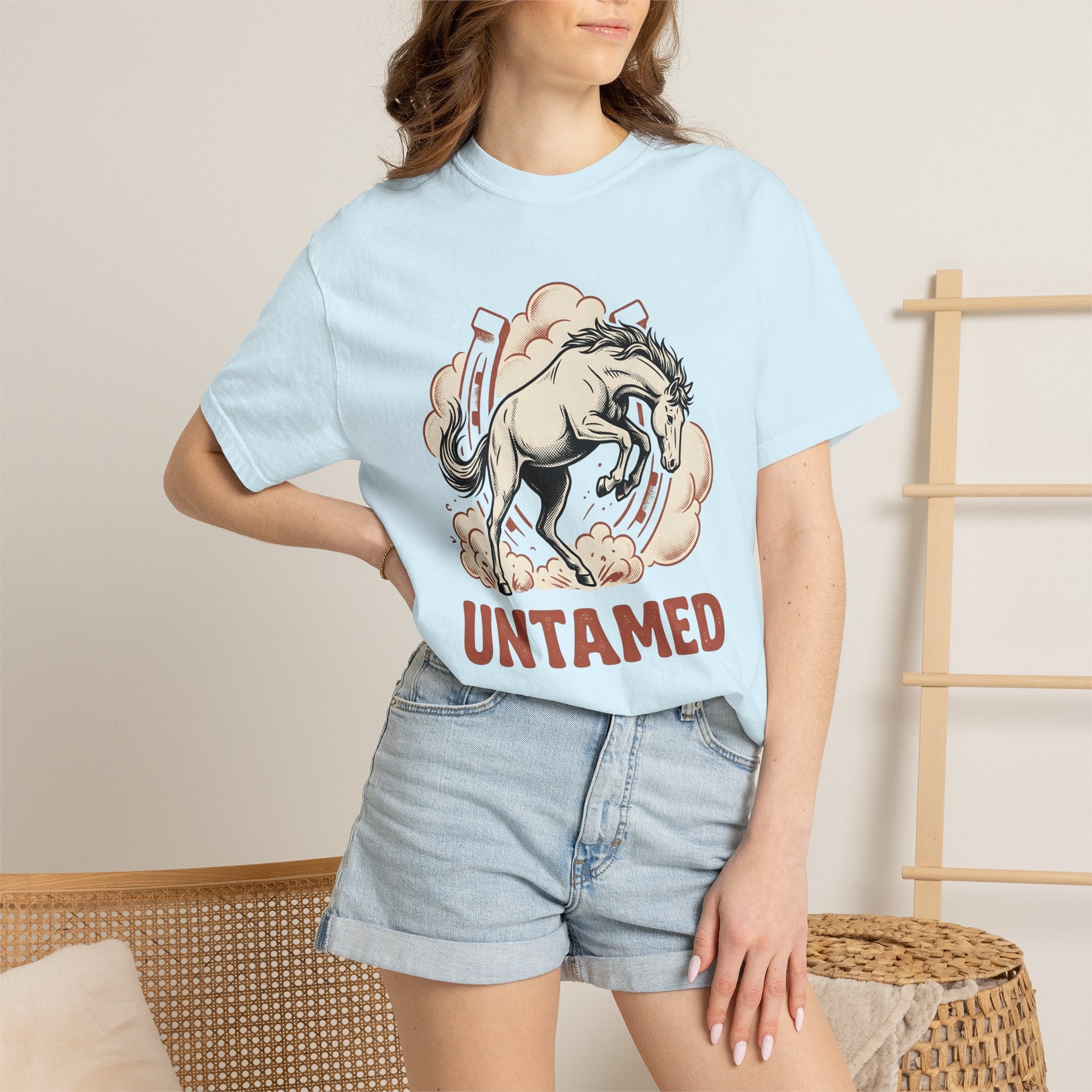 Bucking Horse Shirt Cowgirl Rodeo Gift Women Western Tee Bronco T-Shirt Cowgirl Fan Western Art Tshirt Rodeo Graphic Vintage Horseshoe