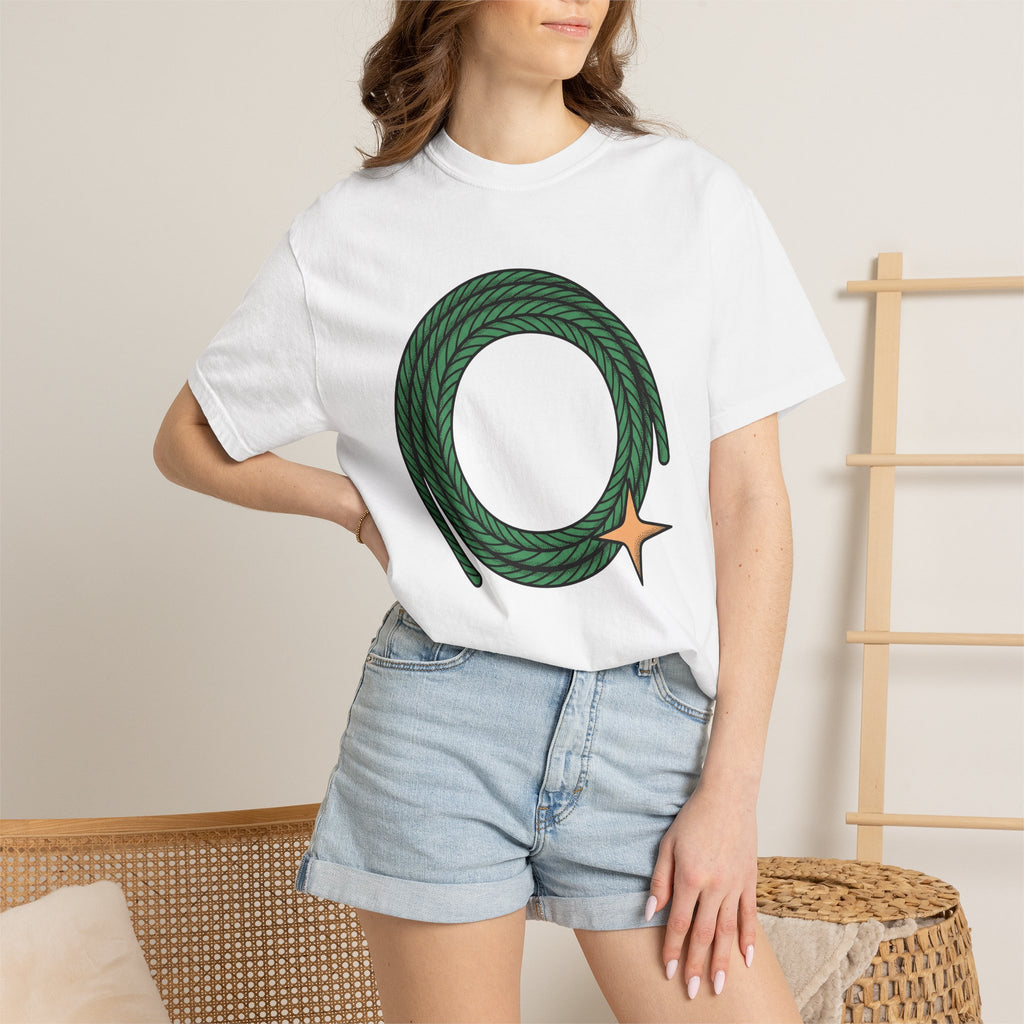 Green Rope Wreath Shirt St Patrick's Day Western Gift Women Bold Graphic Tee Wreath T-Shirt Shamrock Fan Graphic Tshirt Cowboy Graphic