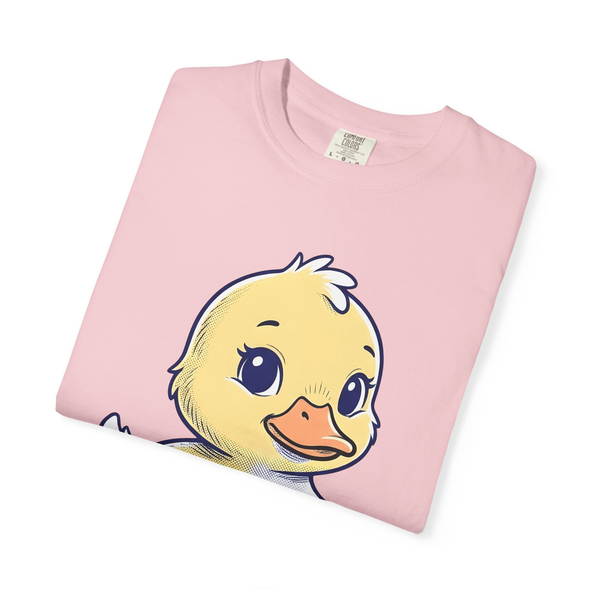 Duckling Shirt Animals Sweet Gift Women Animated Tee Duck T-Shirt Creature Fan Cartoon Tshirt Cute Graphic Hand Drawn Wide Eyes Tshirt
