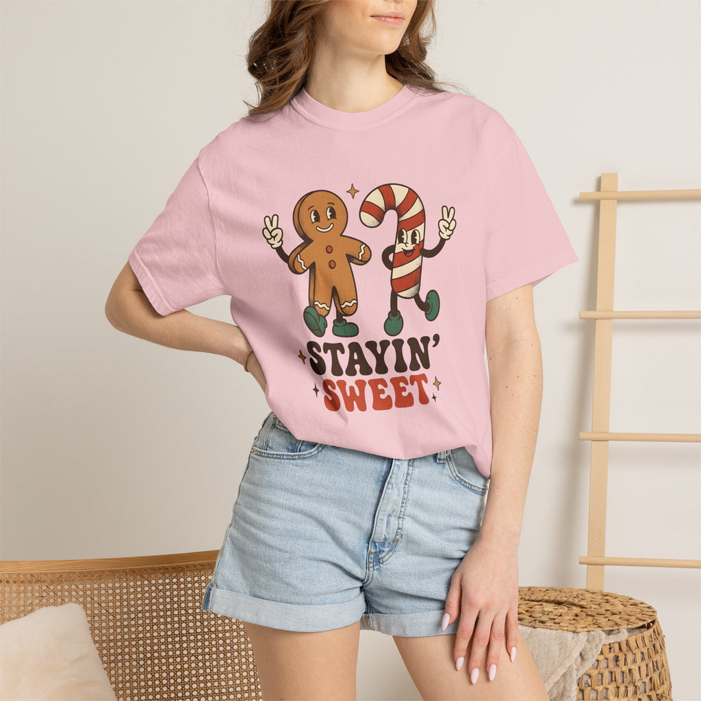 Gingerbread Person Candy Cane Shirt Christmas Festivity Gift Women Animated Tee Gingerbread Man T-Shirt Holiday Fan Cartoon Tshirt