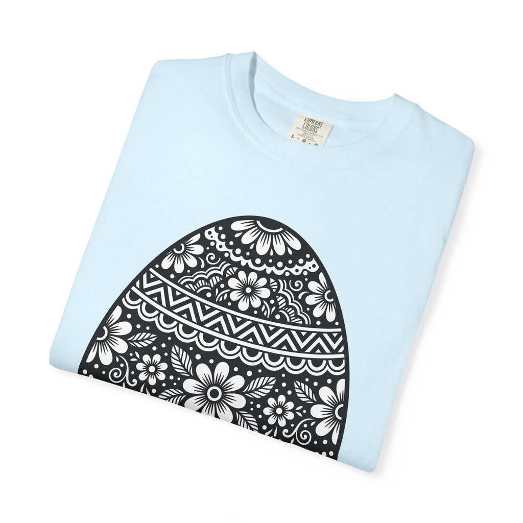 Floral Egg Shirt Easter Spring Gift Women Boho Tee Easter Egg T-Shirt Easter Fan Bohemian Tshirt Seasonal Graphic Folk Art Mandala Tshirt