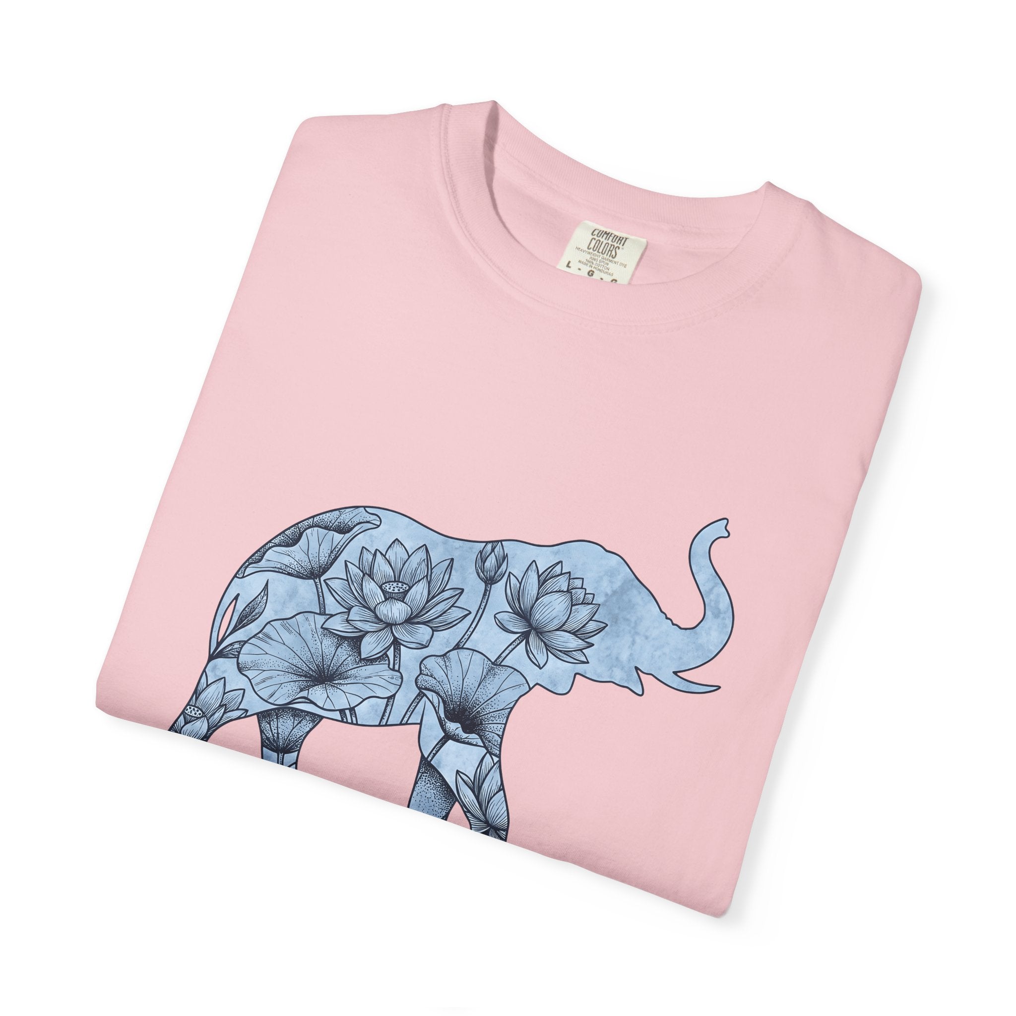 Elephant Flower Shirt Animals & Flowers Outdoors Gift Women Bohemian Tee Floral T-Shirt Fauna Fan Hippie Tshirt Nature Graphic Sketch Water