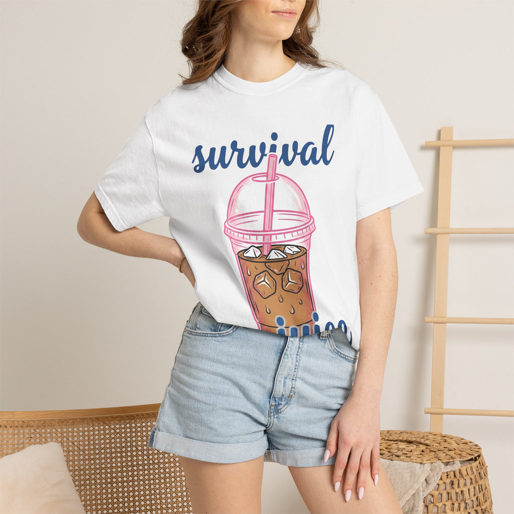 Iced Coffee Cup Shirt Coffee Humor Gift Women Cartoon Tee Coffee Mug T-Shirt Coffee Fan Comic Graphic Tshirt Retro Ice Cubes Tshirt