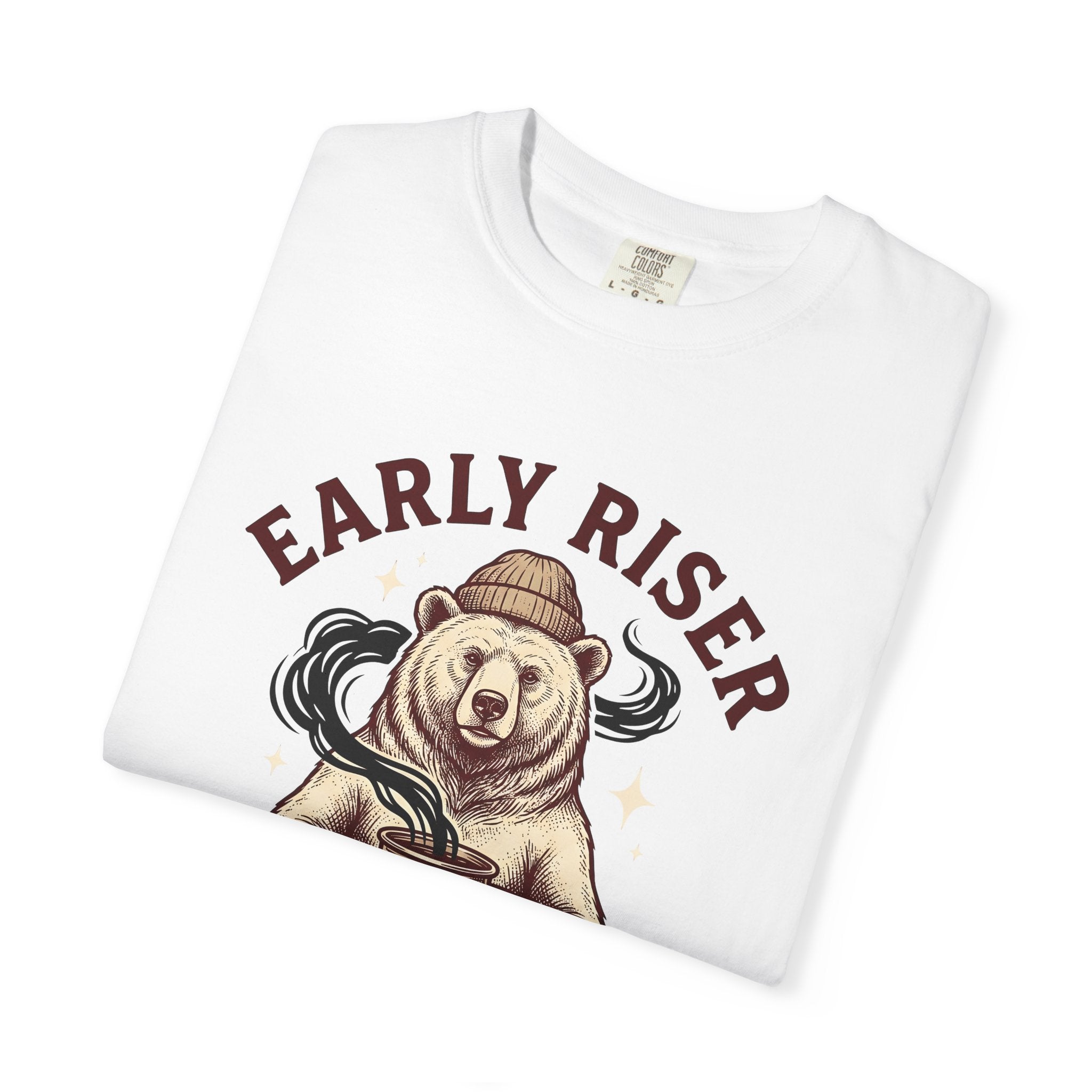 Bear Mug Shirt Coffee Wildlife Gift Women Retro Tee Mug T-Shirt Coffee Fan Vintage Tshirt Animal Graphic Sketch Knit Hat Tshirt