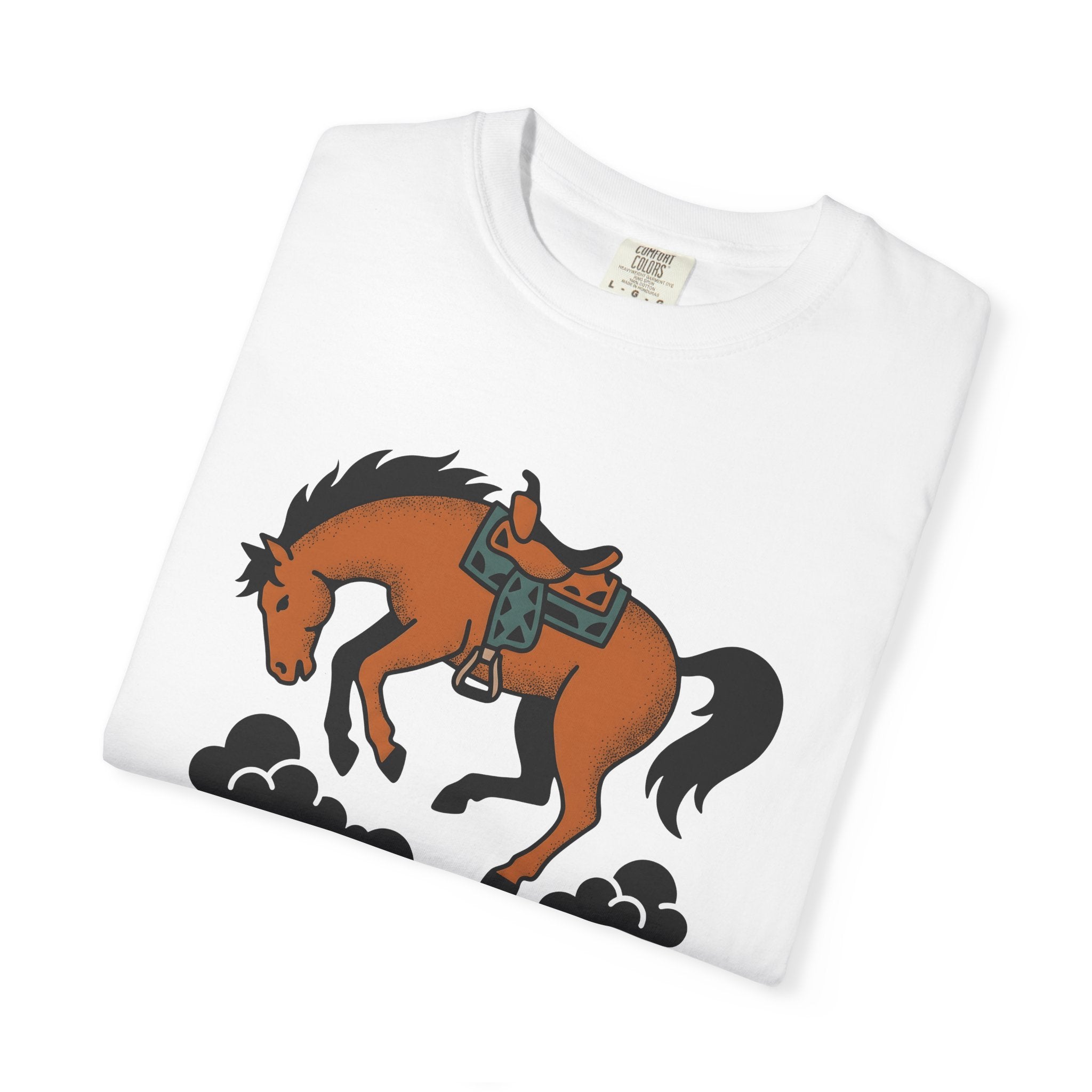 Bucking Bronco Shirt Cowgirl Equestrian Gift Women Cowboy Tee Rodeo T-Shirt Horseback Fan Western Tshirt Horse Riding Graphic Retro Riding