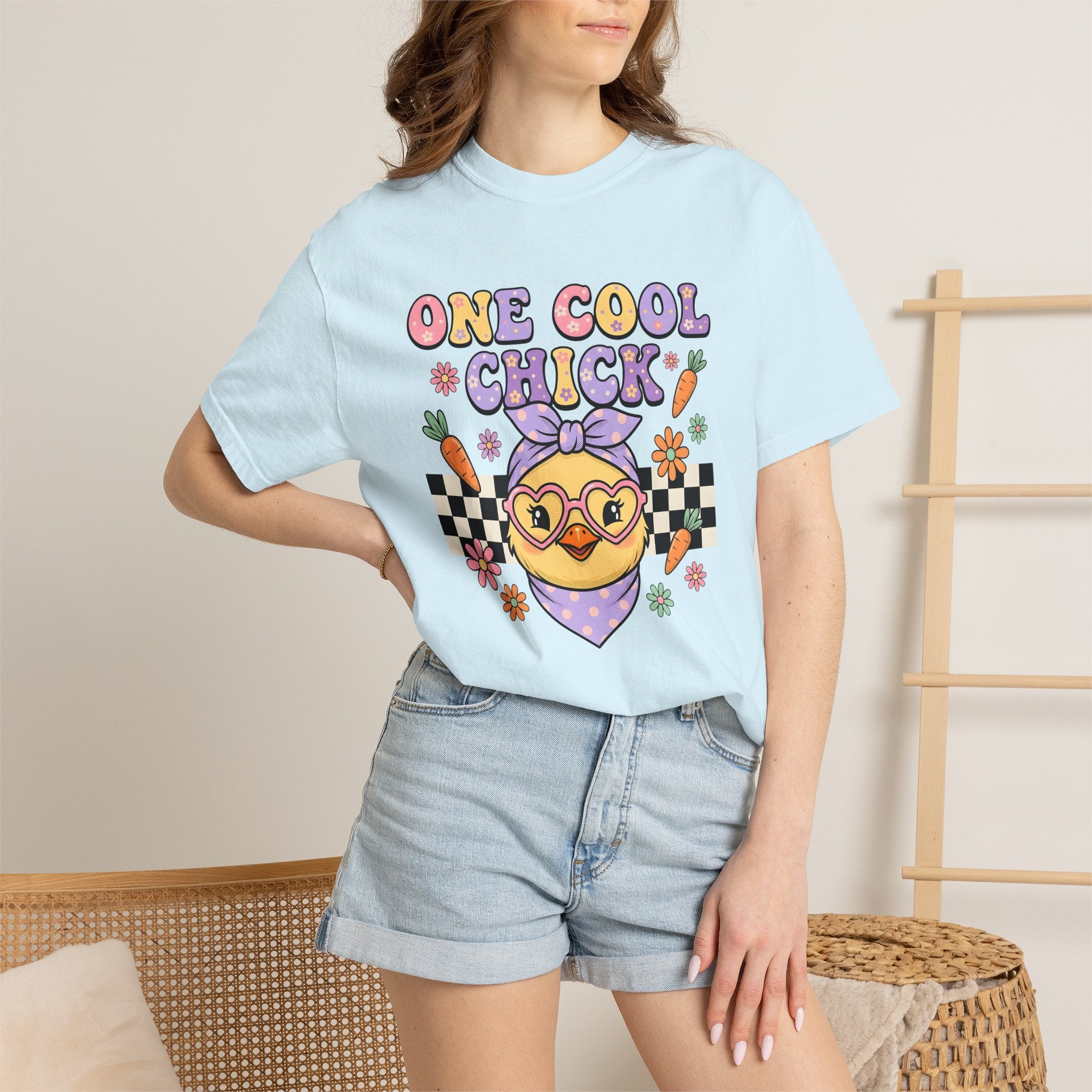 Baby Chicken Glasses Shirt Easter Pet Gift Women Comic Tee Chick T-Shirt Easter Fan Chicklet Graphic Vintage Vegetable Tshirt