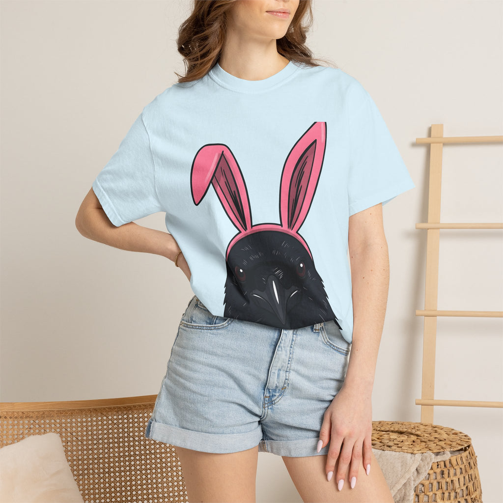 Blackbird Bunny Ears Shirt Easter Comedy Gift Women Animated Tee Rabbit Ears T-Shirt Easter Fan Cartoon Tshirt Humor Graphic Doodle Critter