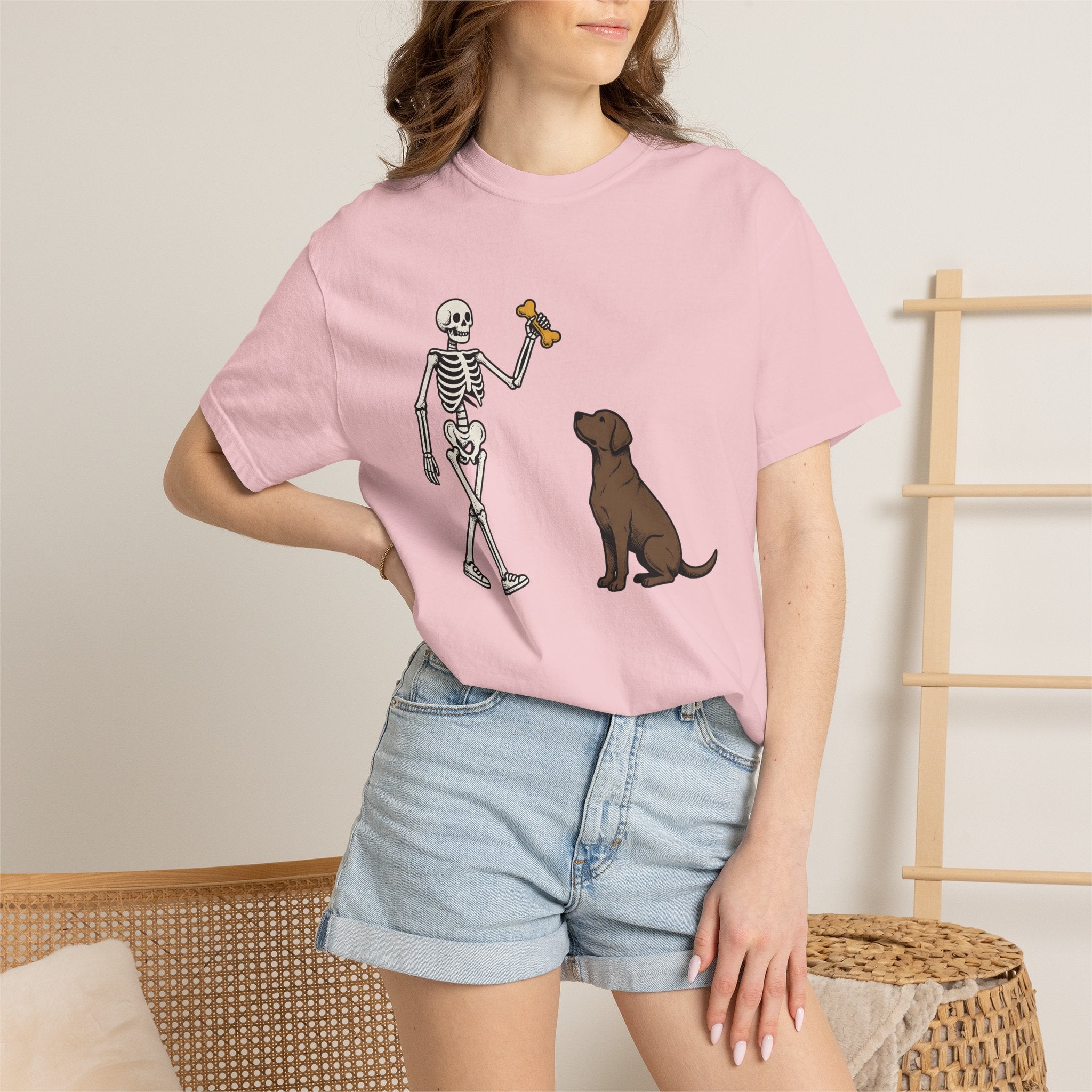 Bony Dog Shirt Dog Scary Gift Women Animated Tee Hound T-Shirt Dog Fan Cartoon Tshirt Spooky Graphic Old School Chew Bone Tshirt