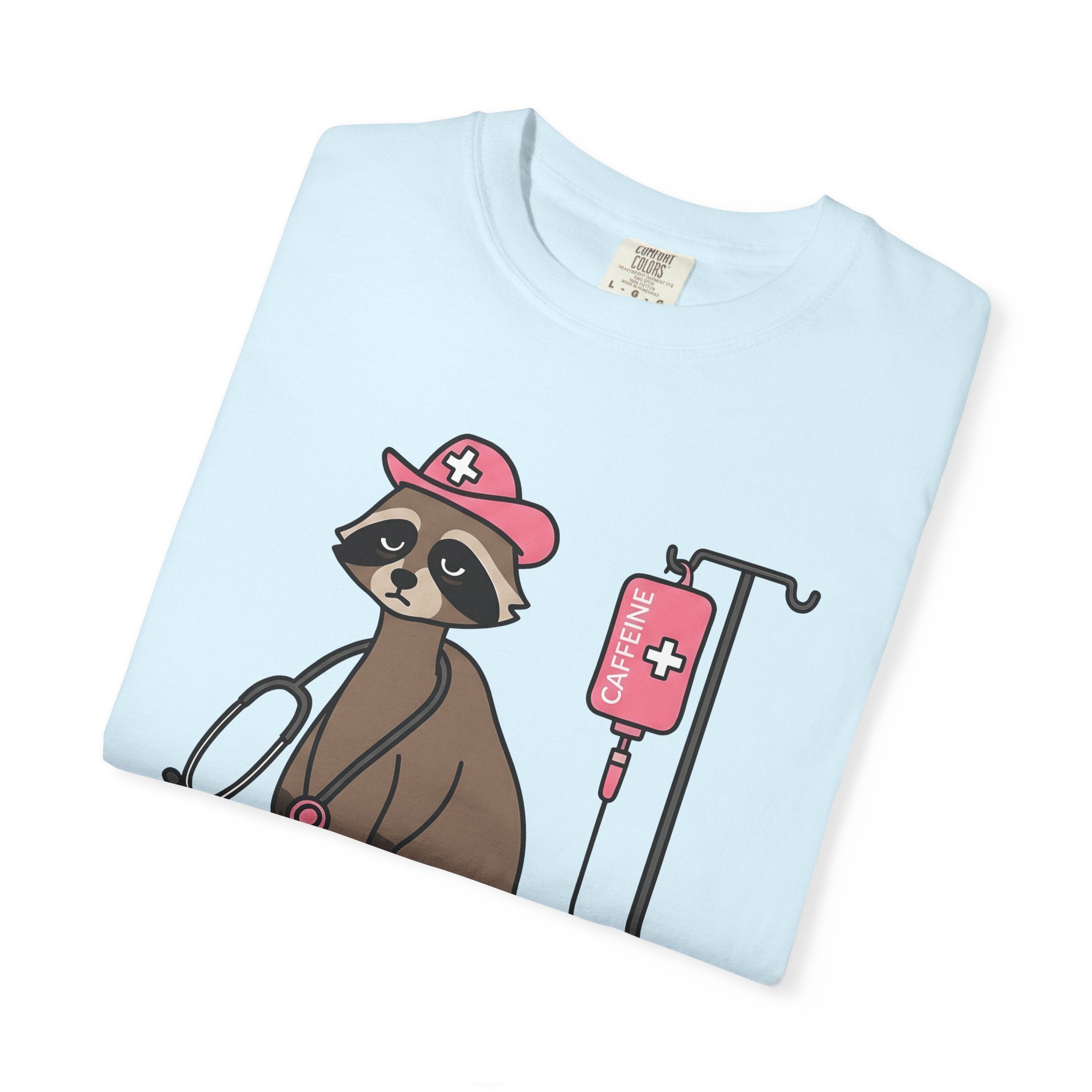 Raccoon Nurse Shirt Nurses Wildlife Gift Women Comic Tee Trash Panda T-Shirt Nurse Enthusiast Cartoon Tshirt Wildlife Graphic Chibi
