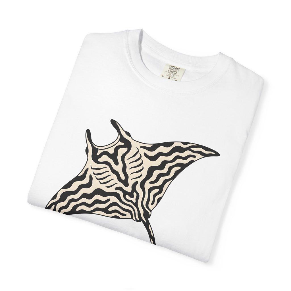 Ray Fish Shirt Ocean Fauna Gift Women Basic Tee Manta T-Shirt Marine Fan Stingray Graphic Current Wildlife Print Tshirt