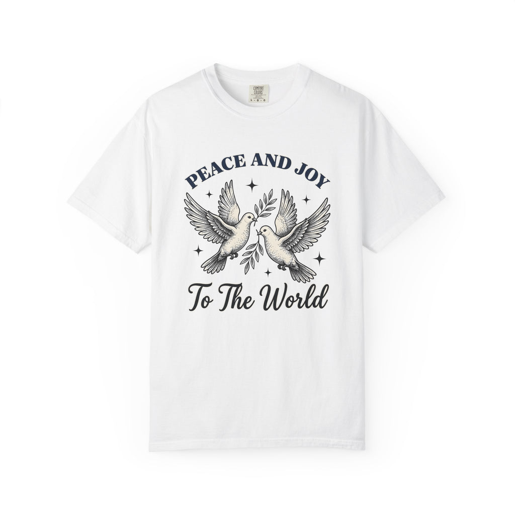 Dove Pair Shirt Christmas Peace Gift Women Vintage Tee Pigeon T-Shirt Xmas Fan Retro Tshirt Harmony Graphic Hand Drawn Olive Branch Tshirt