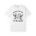 Dove Pair Shirt Christmas Peace Gift Women Vintage Tee Pigeon T-Shirt Xmas Fan Retro Tshirt Harmony Graphic Hand Drawn Olive Branch Tshirt