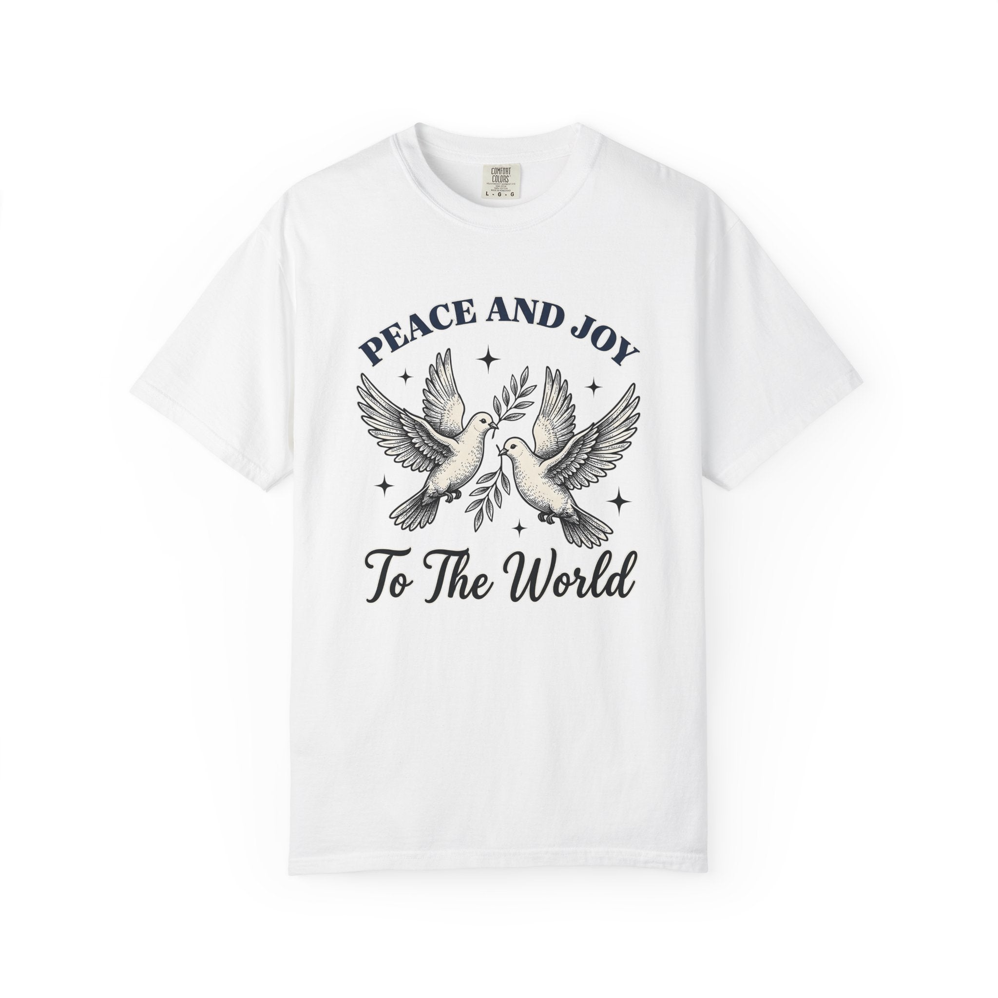 Dove Pair Shirt Christmas Peace Gift Women Vintage Tee Pigeon T-Shirt Xmas Fan Retro Tshirt Harmony Graphic Hand Drawn Olive Branch Tshirt