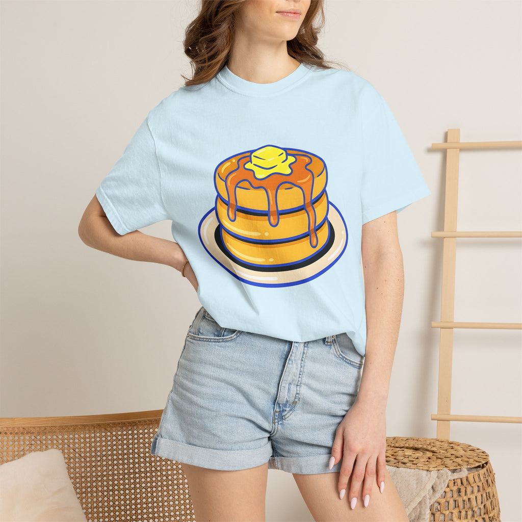Pancake Stack Shirt Desserts Breakfast Gift Women Cartoon Tee Pancakes T-Shirt Sweets Fan Cute Tshirt Morning Graphic Retro Syrup Tshirt
