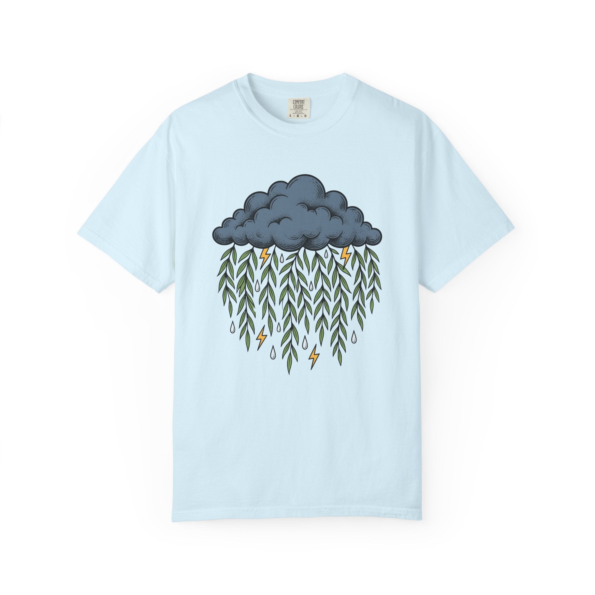 Cloud Willow Branches Shirt Boho Chic Wilderness Gift Women Line Art Tee Willow T-Shirt Bohemian Fan Illustration Graphic Tshirt Hand Drawn