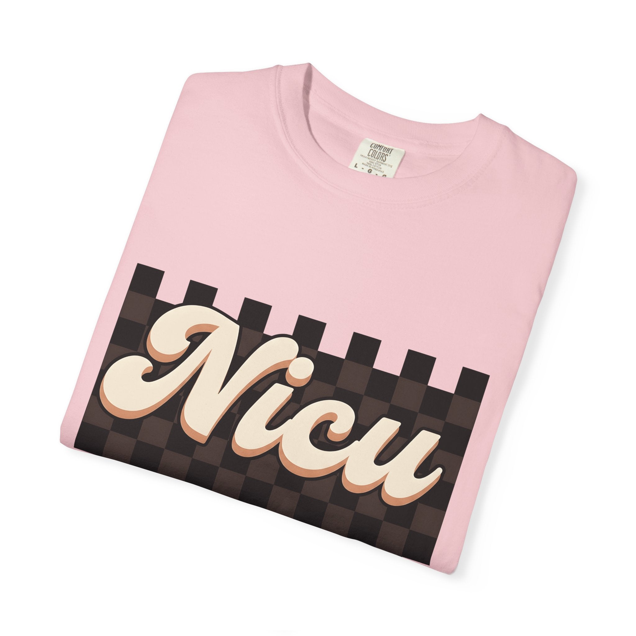 Nicu Typography Shirt Nurses Wellness Gift Women Old School Tee Typography T-Shirt Nurse Enthusiast Vintage Tshirt Health Graphic Design