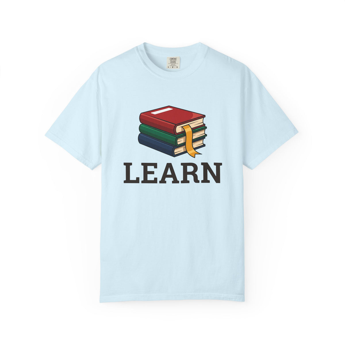 Stacked Books Cartoon T-Shirt – Bookish Teacher Reading Lover, Unisex Graphic Tee