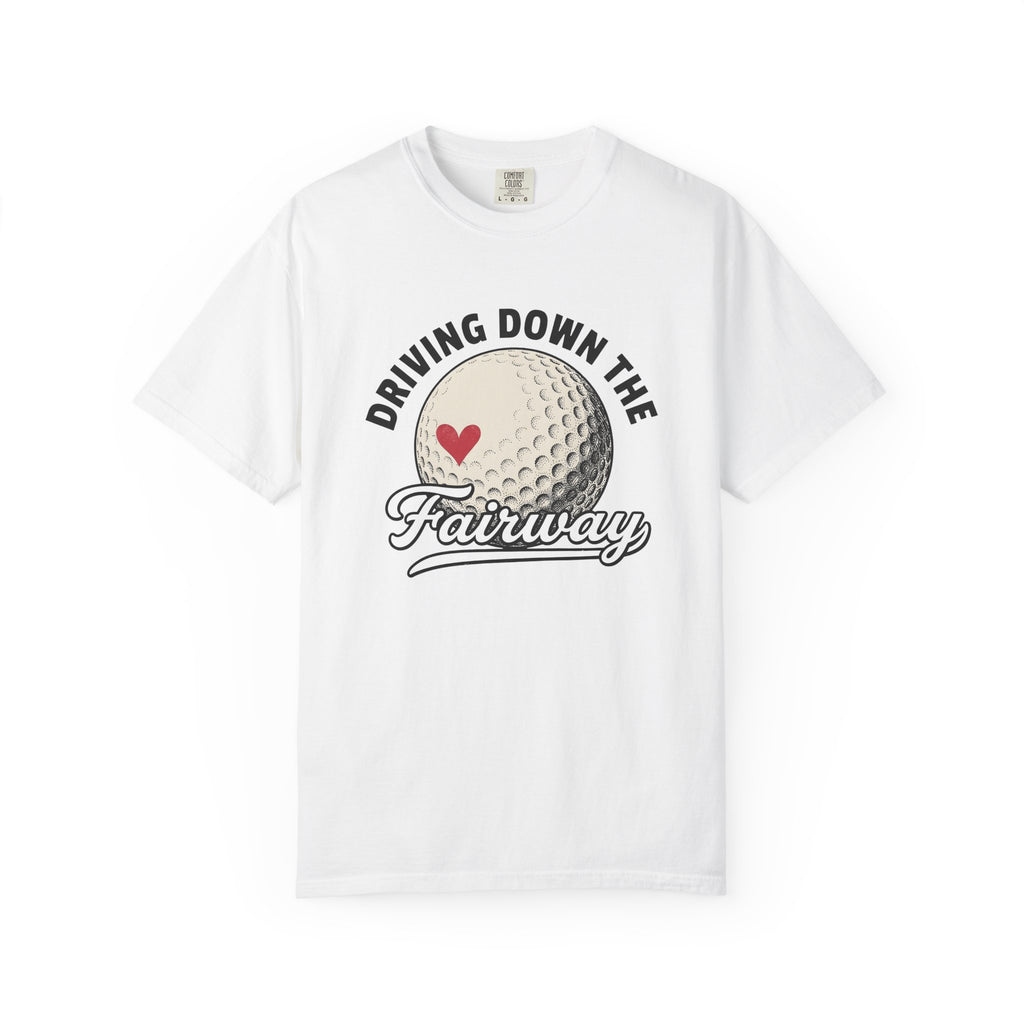 Golf Ball Shirt Golf Passion Gift Women Line Art Tee Golfball T-Shirt Golfer Enthusiast Illustration Graphic Cartoon Heart Tshirt