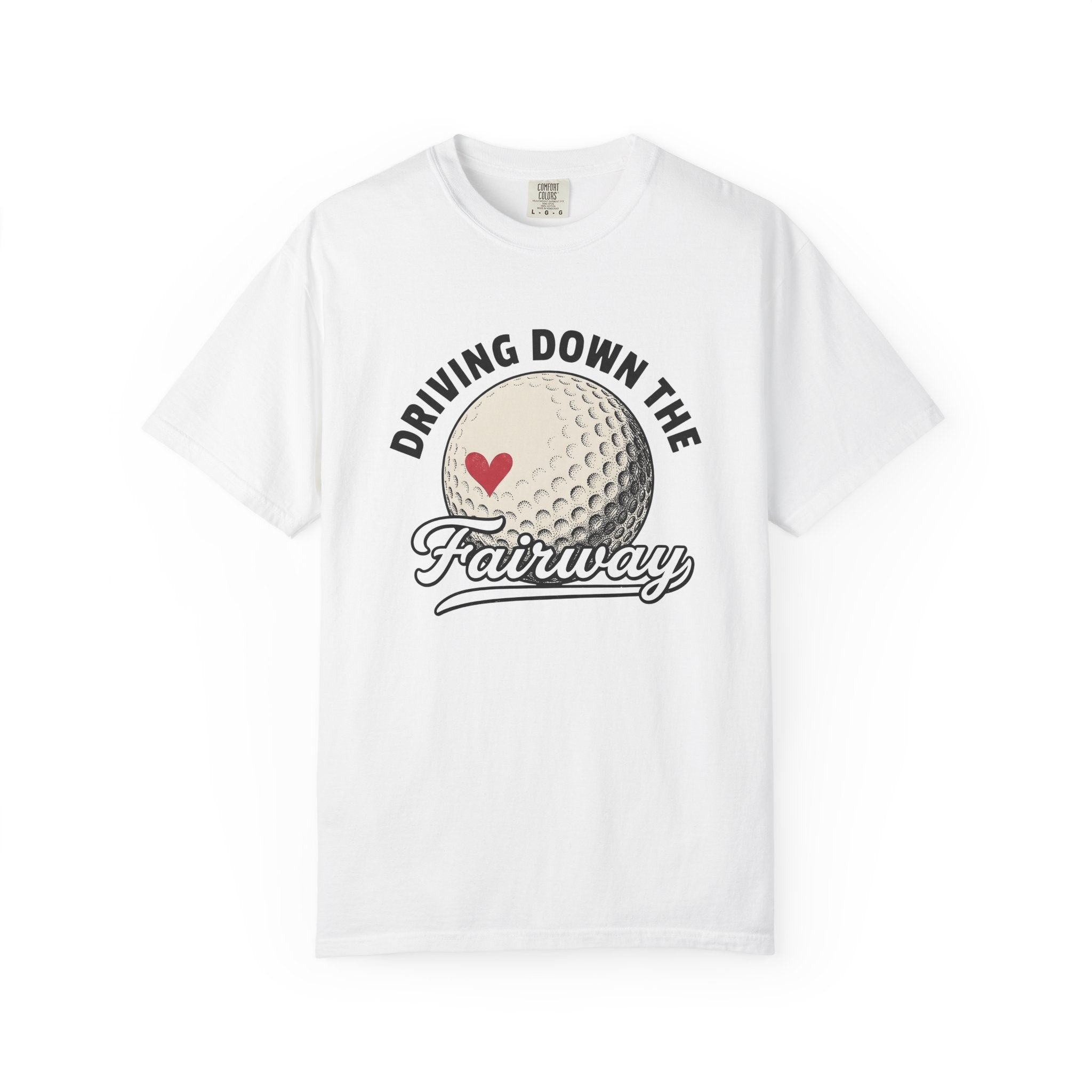 Golf Ball Shirt Golf Passion Gift Women Line Art Tee Golfball T-Shirt Golfer Enthusiast Illustration Graphic Cartoon Heart Tshirt