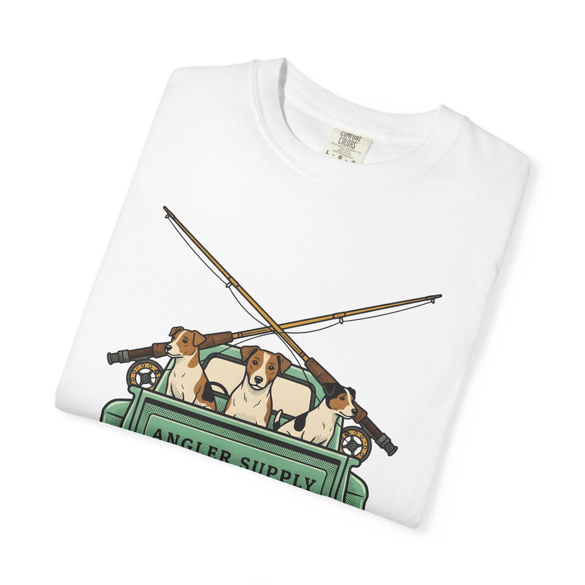 Canine Truck Shirt Dog Sporting Goods Gift Women Distressed Tee Dog Truck T-Shirt Dog Fan Vintage Tshirt Outdoor Graphic Cartoon Fishing