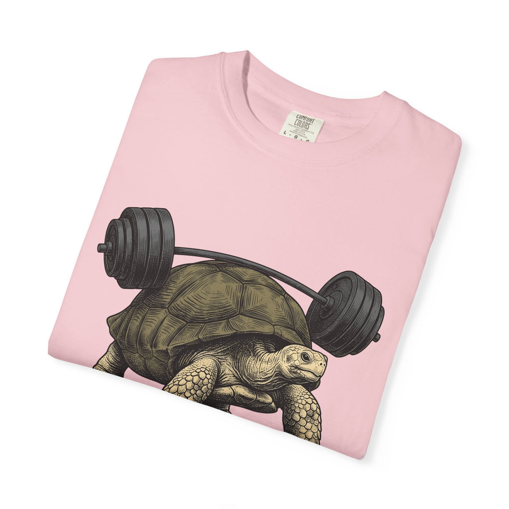 Tortoise Barbell Shirt Animals Fitness Gift Women Vintage Tee Dumbbell T-Shirt Pet Enthusiast Retro Tshirt Fitness Graphic Hand Drawn
