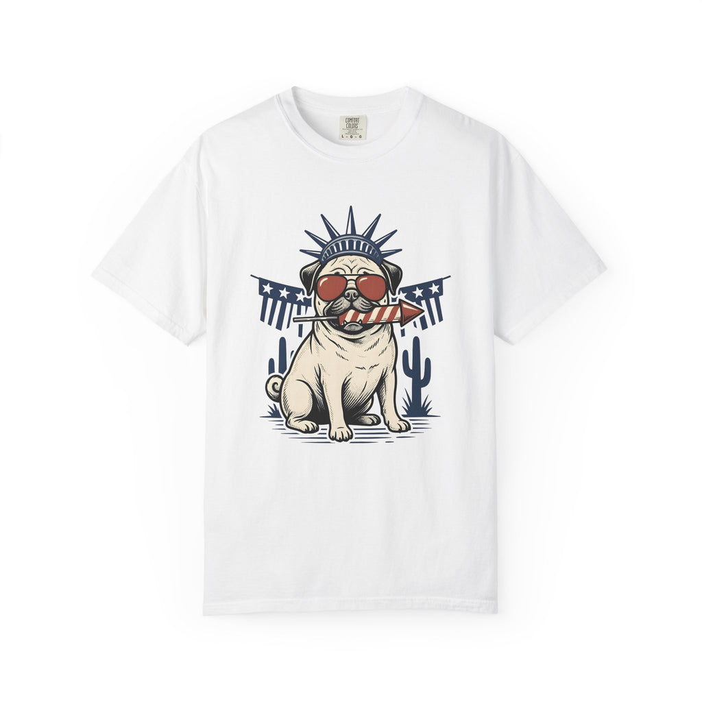 Pug Pet Shirt Dog Usa Gift Women Antique Tee Poodle T-Shirt Dog Fan Vintage Tshirt American Graphic Old School Sun Glasses Tshirt