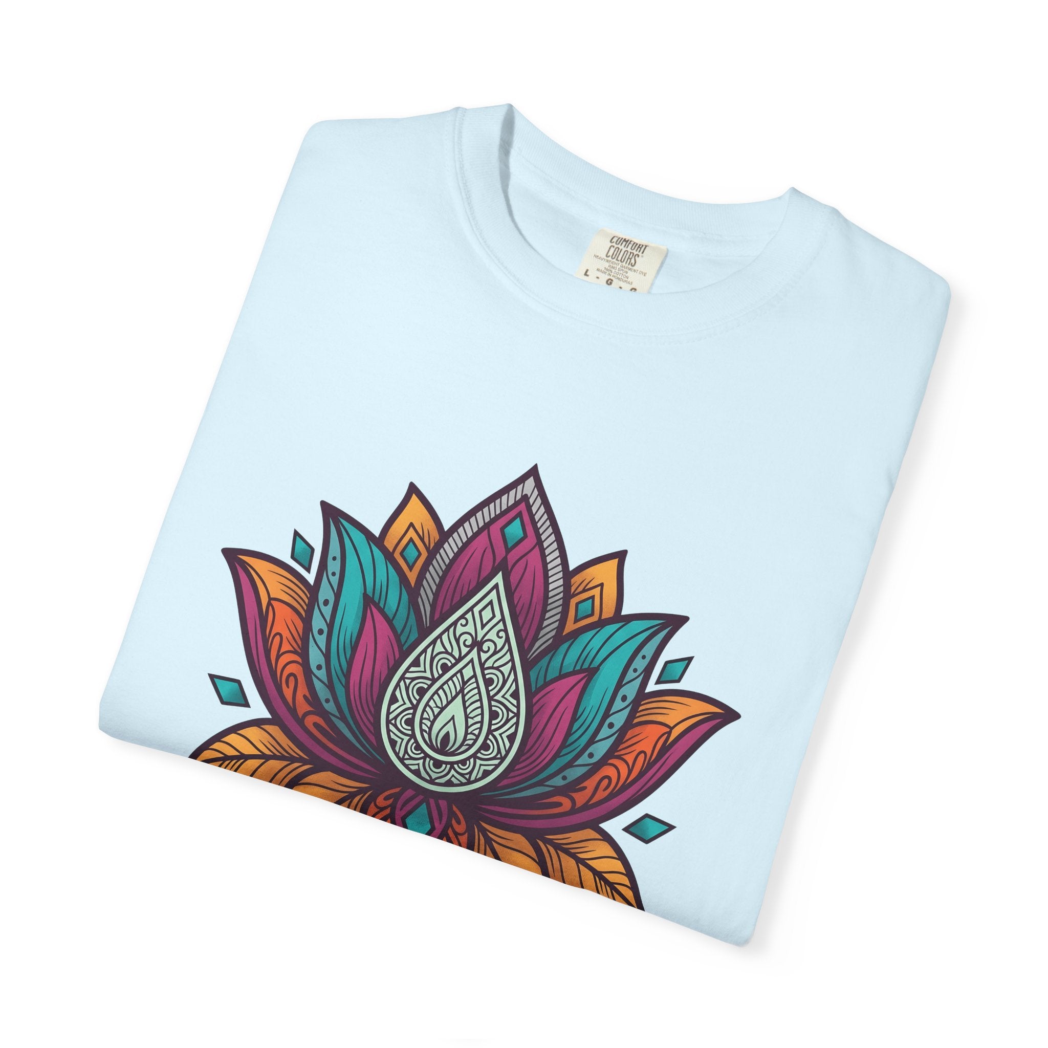 Mandala Lotus Shirt Boho Chic Yoga Gift Women Boho Tee Sacred Symbol T-Shirt Hippie Enthusiast Bohemian Tshirt Meditation Graphic Colorful