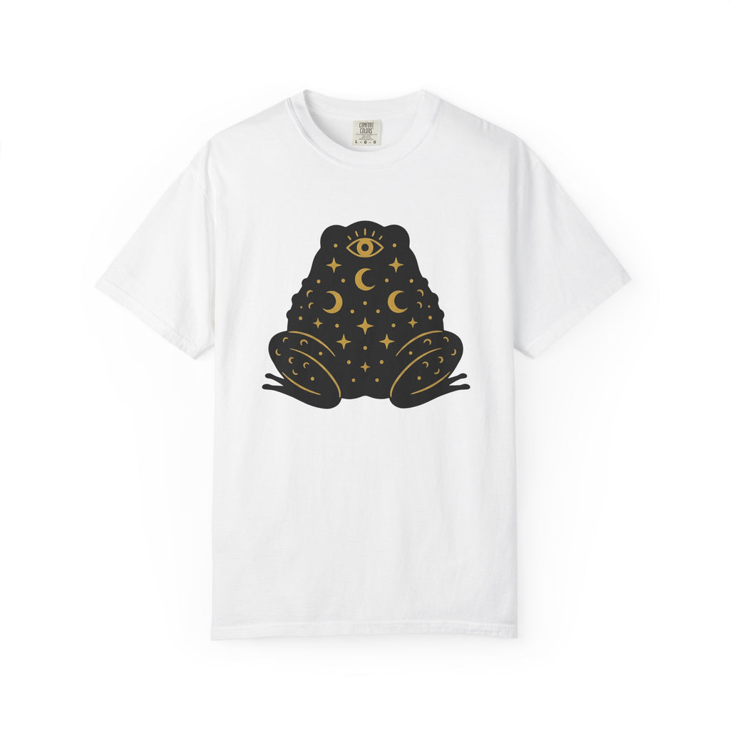 Mystical Frog Shirt Boho Chic Astrology Gift Women Minimal Tee Toad T-Shirt Bohemian Fan Simple Tshirt Zodiac Graphic Celestial Moon Tshirt