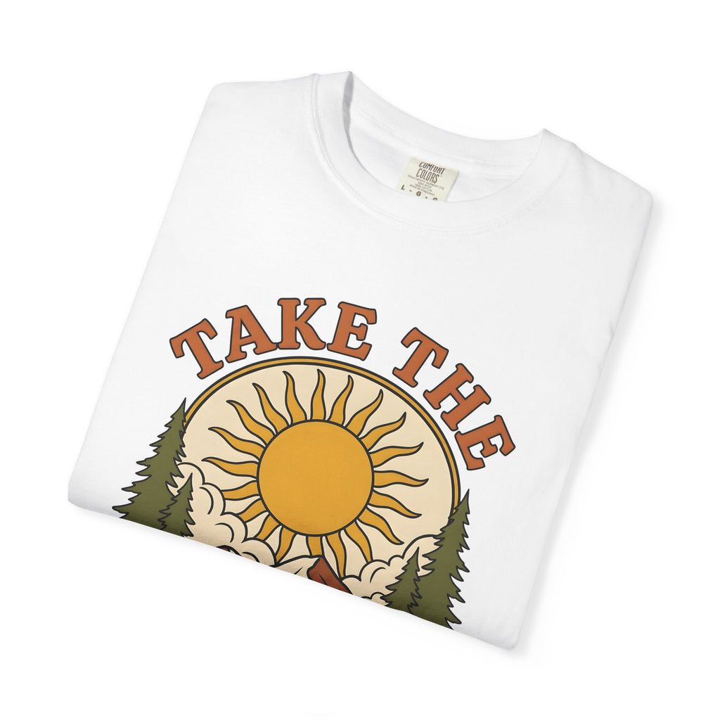 Sun Mountains Shirt Boho Nature Gift Women Boho Tee Mountain T-Shirt Hippie Fan Bohemian Tshirt Environmental Graphic Retro Wildflowers