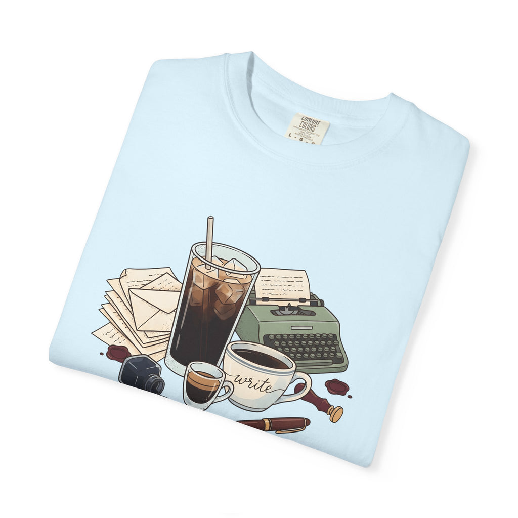 Espresso Drinks Shirt Coffee Novelist Gift Women Line Art Tee Coffee T-Shirt Coffee Fan Minimalist Graphic Illustration Writer Design Rustic