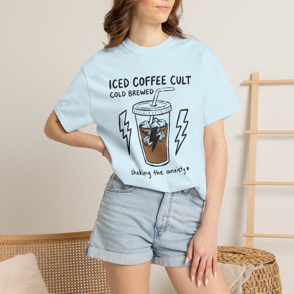 Cold Brew Cup Shirt Coffee Satire Gift Women Line Art Tee Cold Brew T-Shirt Coffee Fan Illustration Tshirt Sarcastic Graphic Cartoon