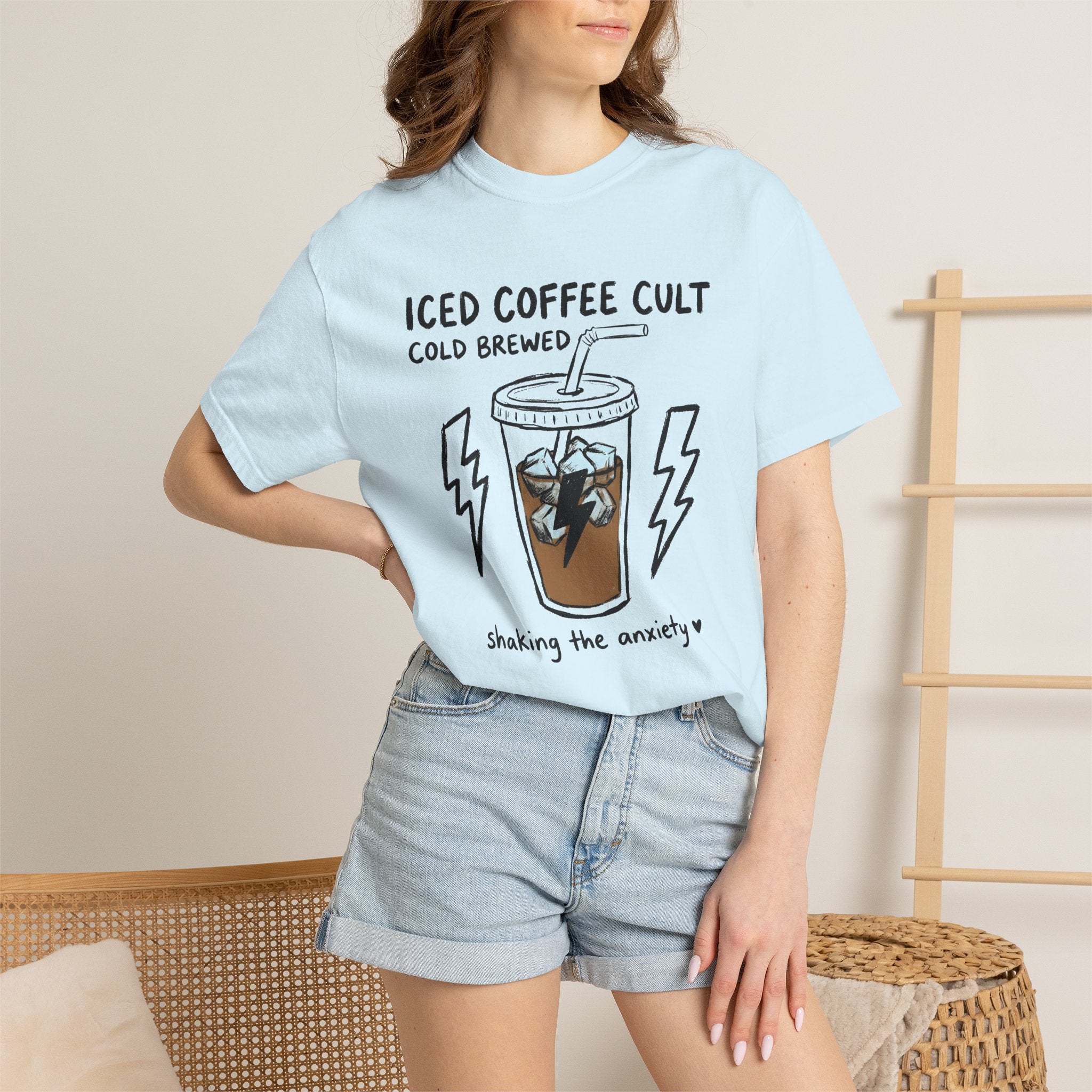 Cold Brew Cup Shirt Coffee Satire Gift Women Line Art Tee Cold Brew T-Shirt Coffee Fan Illustration Tshirt Sarcastic Graphic Cartoon
