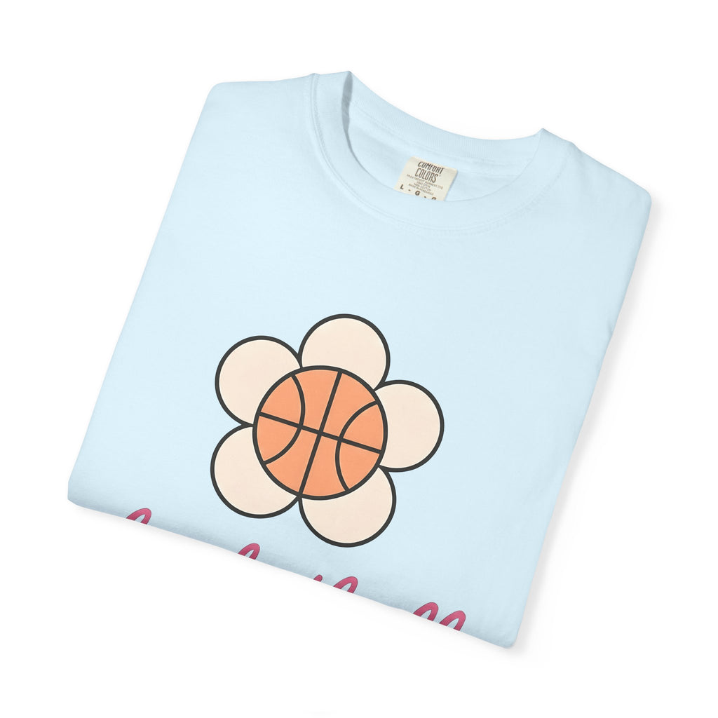 Basketball Petal Shirt Basketball Garden Gift Women Flat Tee Flower T-Shirt Basketball Fan Minimalist Tshirt Gardening Graphic Old School