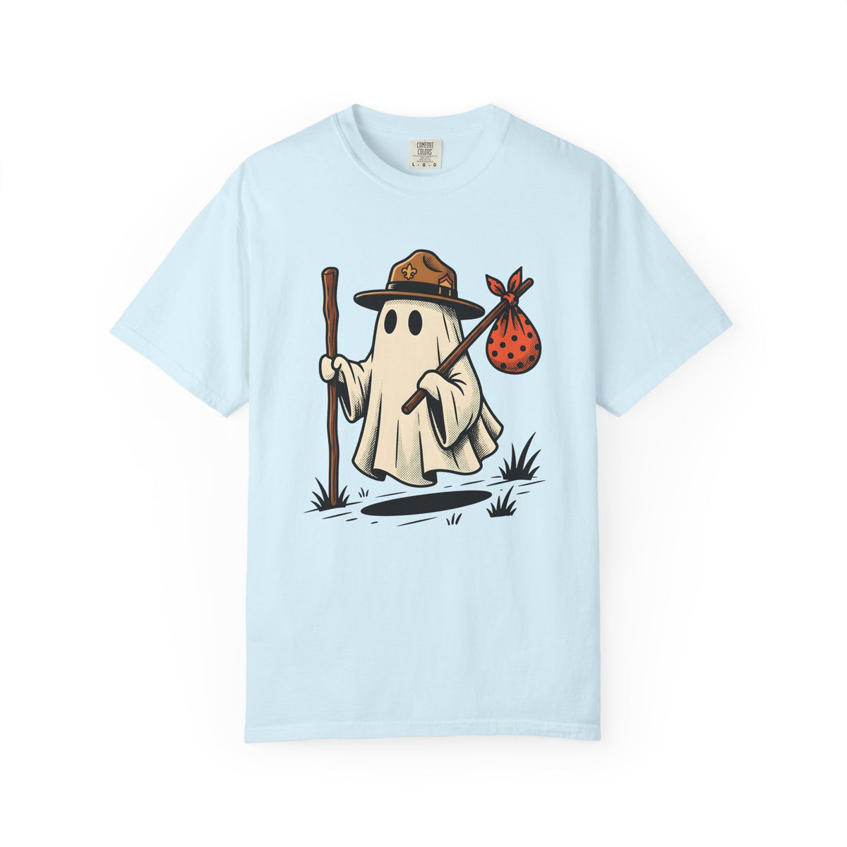 Ghost Camper Shirt Funny Halloween Gift Women Cartoon Tee Campervan T-Shirt Humor Fan Comic Tshirt Spooky Graphic Vintage Scout Hat Tshirt