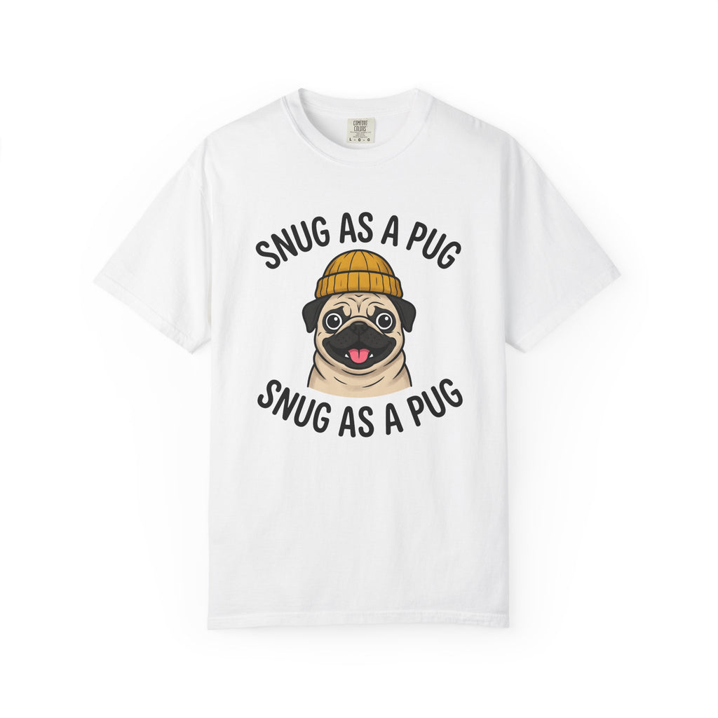 Pug Dog Shirt Dog Humor Gift Women Cartoon Tee Puggle T-Shirt Dog Fan Comic Graphic Tshirt Hand Drawn Beanie Hat Tshirt