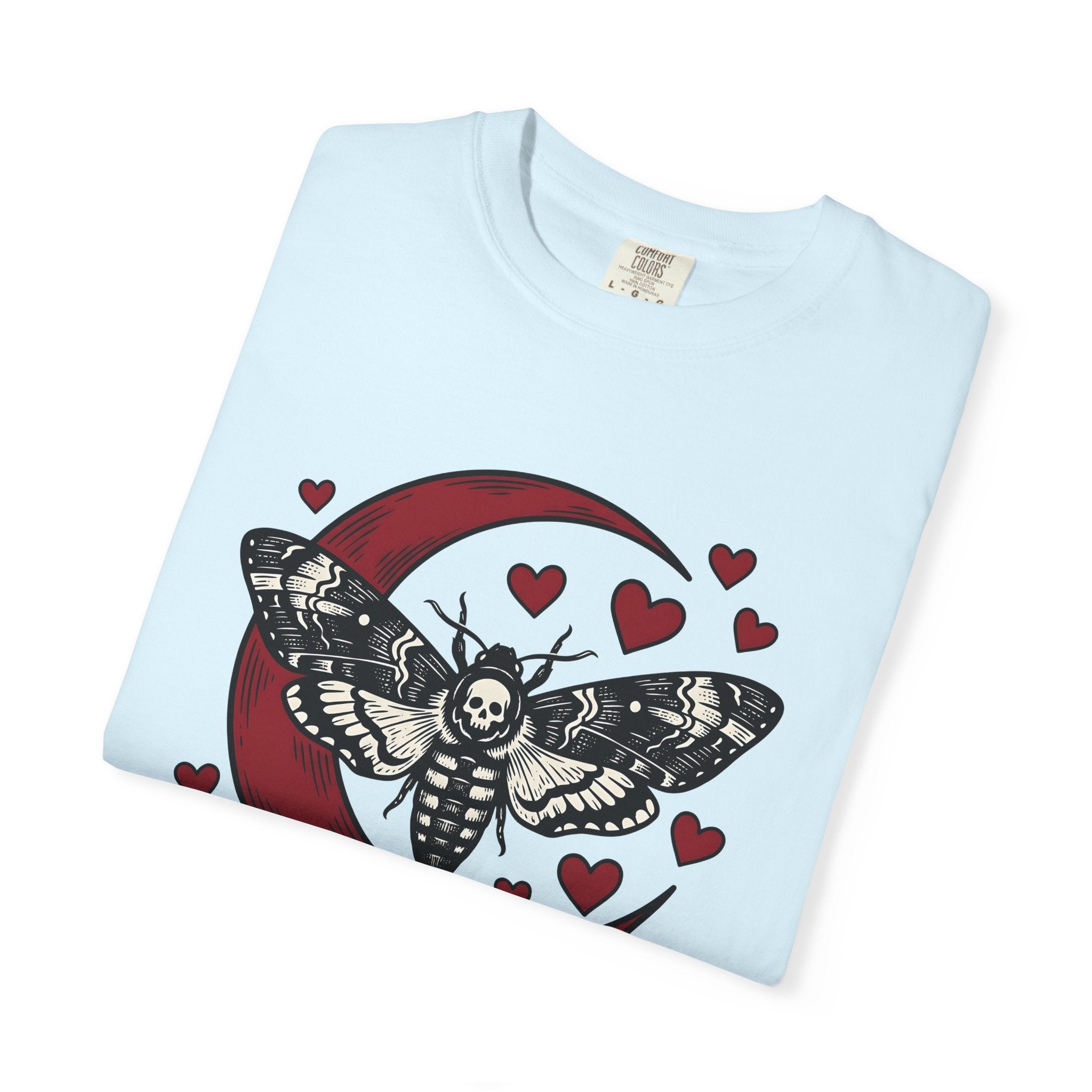 Skeleton Moth Shirt St. Valentine's Day Occult Gift Women Traditional Tee Moth T-Shirt Valentine Fan Classic Tshirt Esoteric Graphic Old