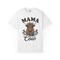 Highland Ox Shirt Moms Rural Gift Women Tribal Tee Highland Cattle T-Shirt Mother Fan Celtic Tshirt Country Graphic Line Art Blossom Wreath