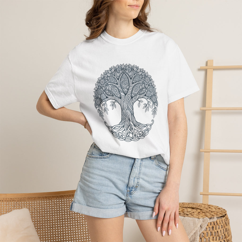Irish Tree Shirt St Patrick's Day Wicca Gift Women Geometric Tee Celtic Tree T-Shirt Shamrock Fan Celtic Art Tshirt Pagan Graphic Tribal