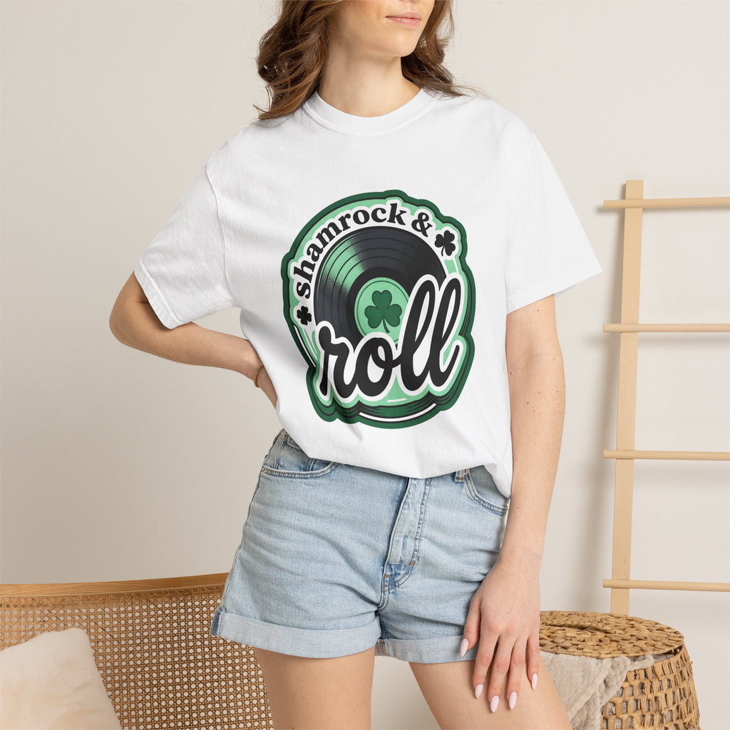 Record Disc Shirt St Patrick's Day Sound Gift Women Pop Art Tee Vinyl Record T-Shirt Luck Enthusiast Retro Pop Tshirt Audio Graphic Classic