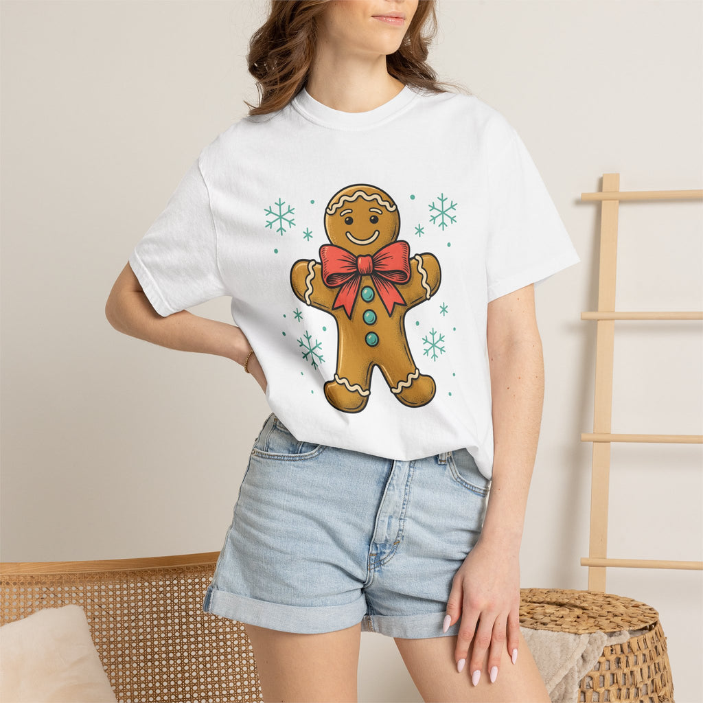Gingerbread Biscuit Shirt Christmas Season Gift Women Comic Tee Gingerbread Man T-Shirt Xmas Fan Holiday Tshirt Winter Graphic Retro Flakes