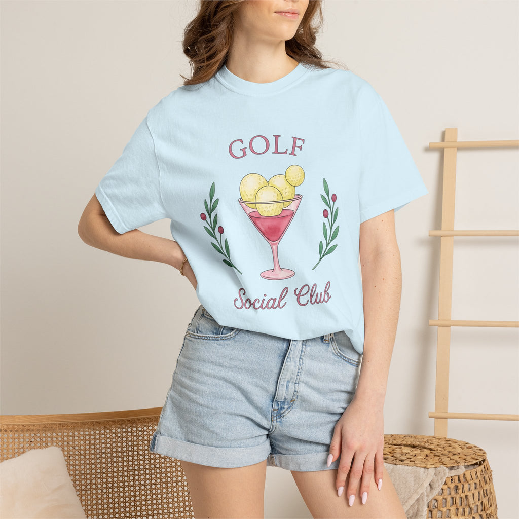Golf Drink Shirt Golf Joke Gift Women Hand Painted Tee Cocktail T-Shirt Golfer Fan Painted Tshirt Humor Graphic Simple Flower Tshirt