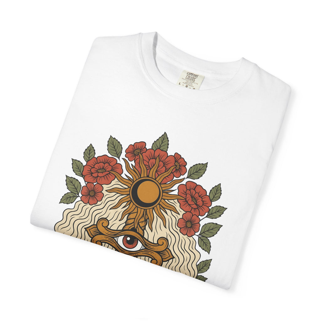 Eye Knife Sun Shirt Boho Chic Spirituality Gift Women Traditional Tee Symbol T-Shirt Bohemian Enthusiast Classic Tshirt Mystical Graphic