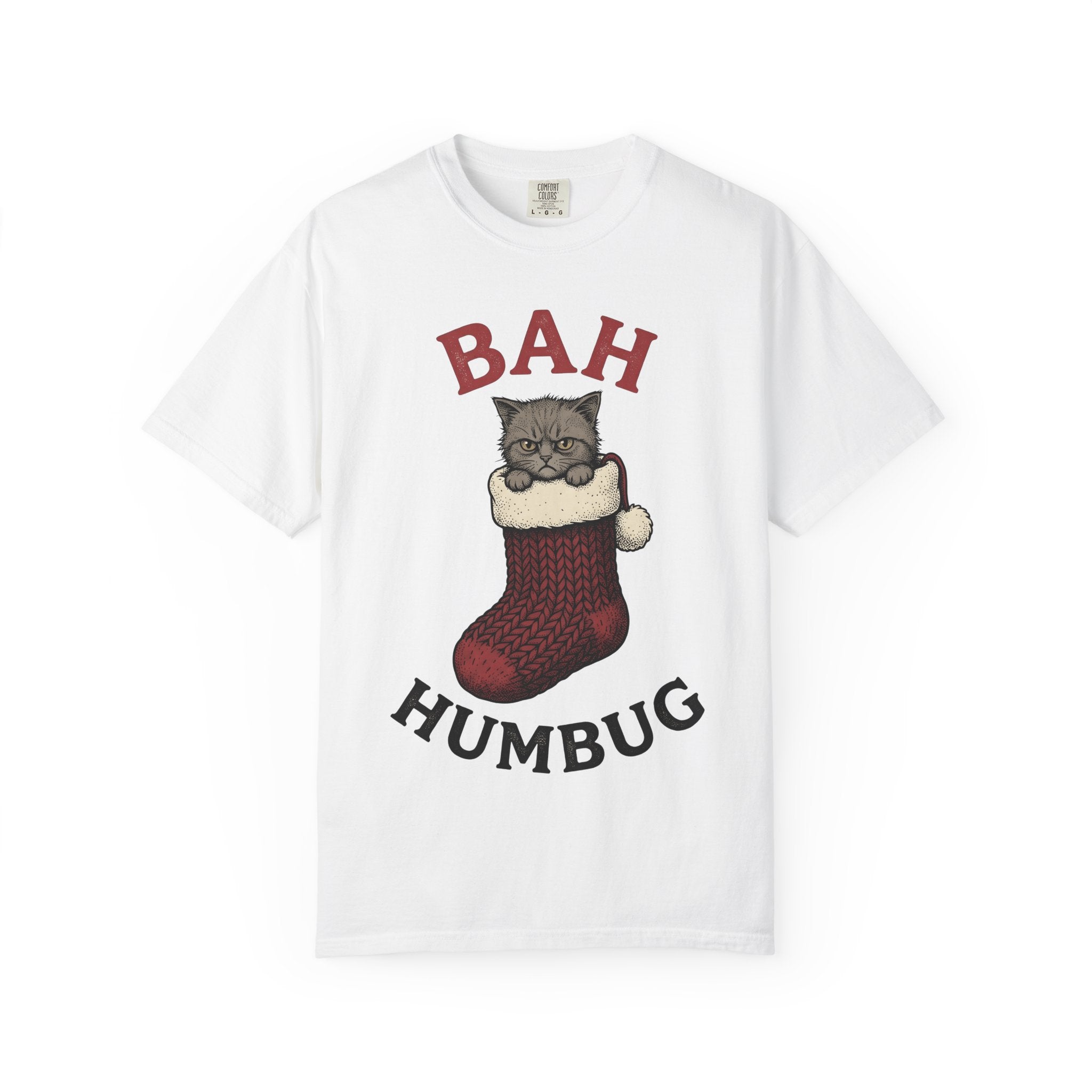 Angry Cat Sock Shirt Cat Festive Gift Women Retro Tee Furry Sock T-Shirt Cat Fan Vintage Tshirt Holiday Graphic Sketch Xmas Sock Tshirt