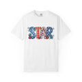 Patchwork Lettering Shirt 4th Of July Freedom Gift Women Cute Tee Typography T-Shirt Patriot Fan Lettering Tshirt Liberty Graphic Nostalgic