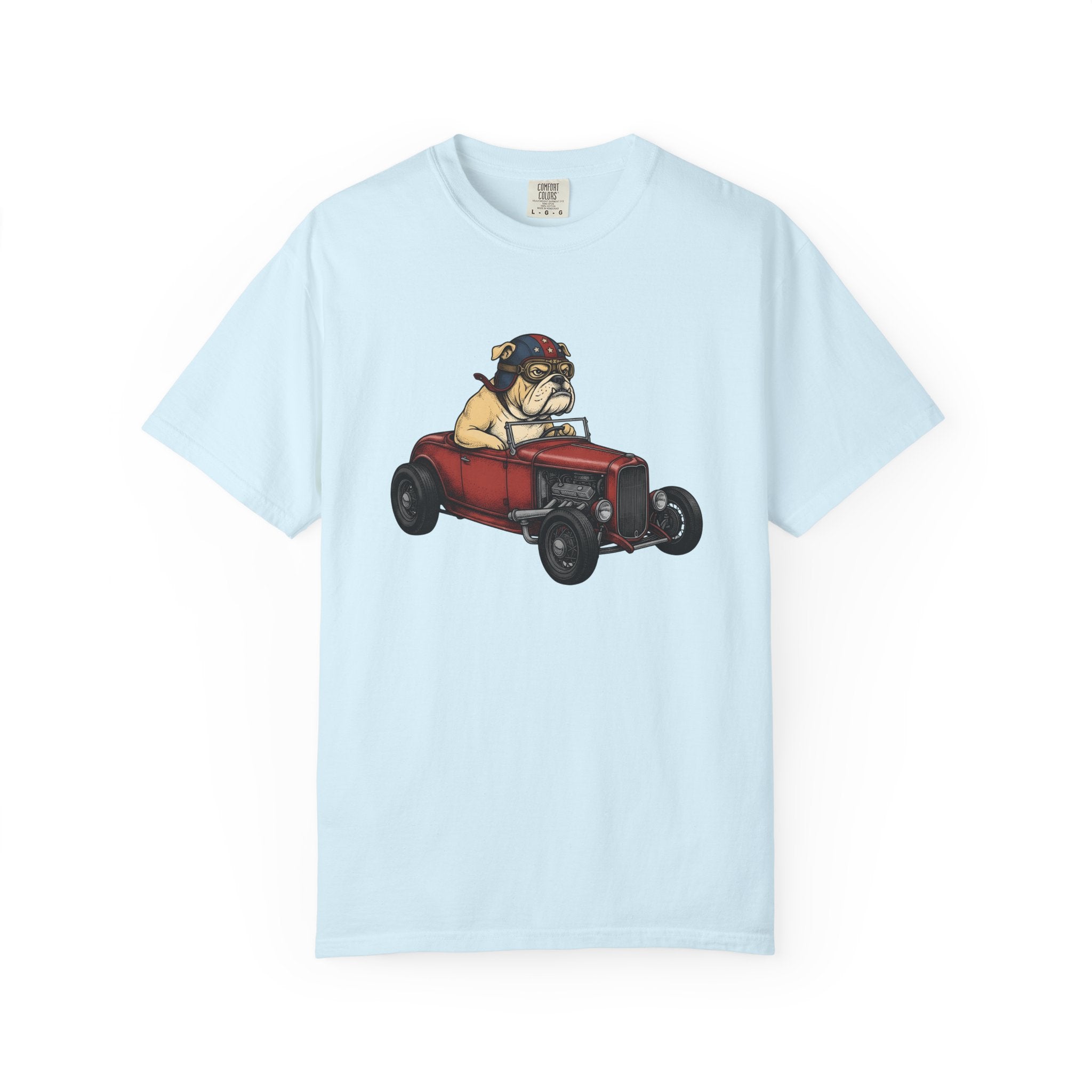 Bulldog Pickup Shirt America 4Th Of July Puppy Gift Women Cartoon Tee Bulldog T-Shirt Patriot Fan Caricature Tshirt Puppy Graphic Line Art