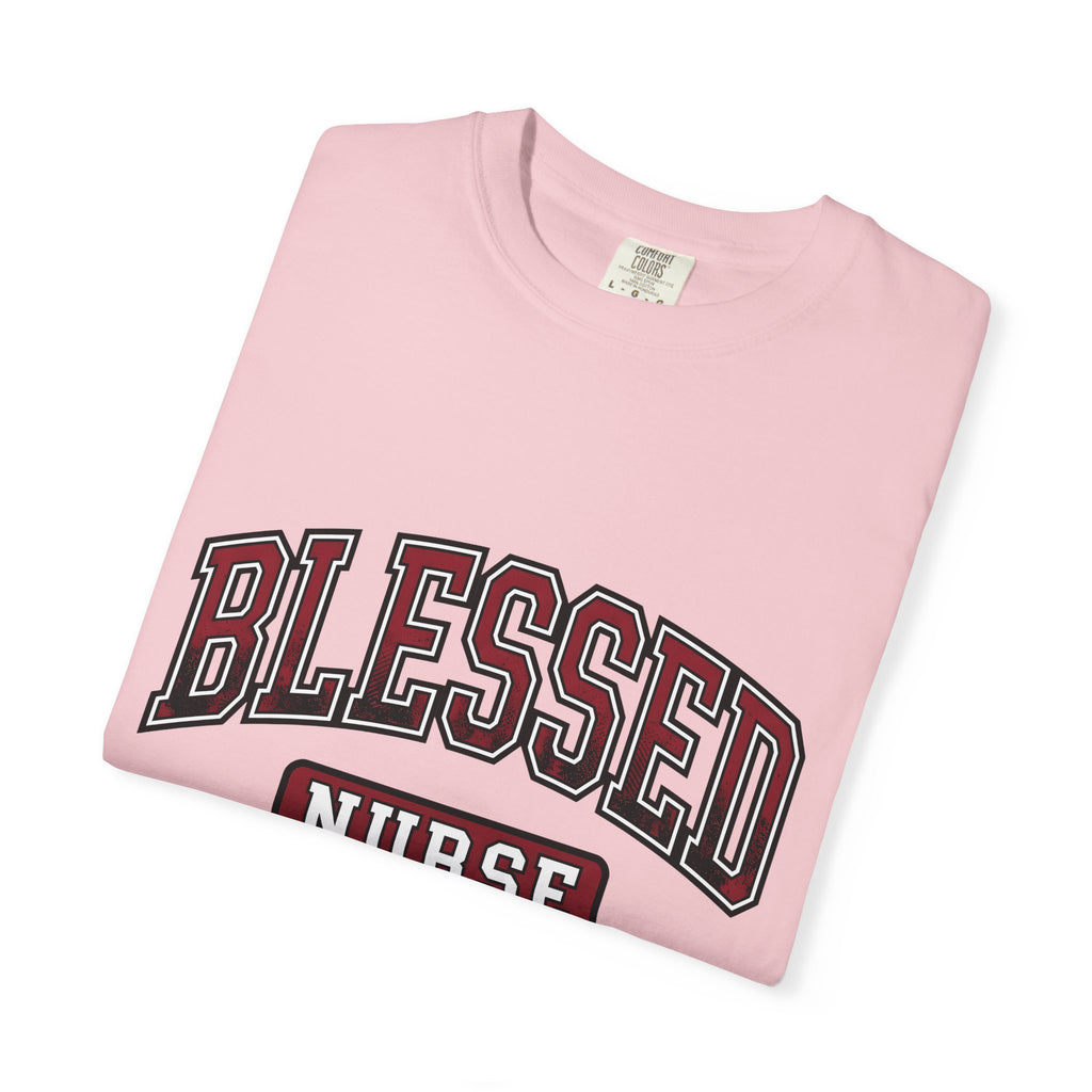 Varsity School Writing Shirt Nurse Recognition Gift Women Thick Tee Letterman T-Shirt Nursing Enthusiast Bold Tshirt Appreciation Graphic