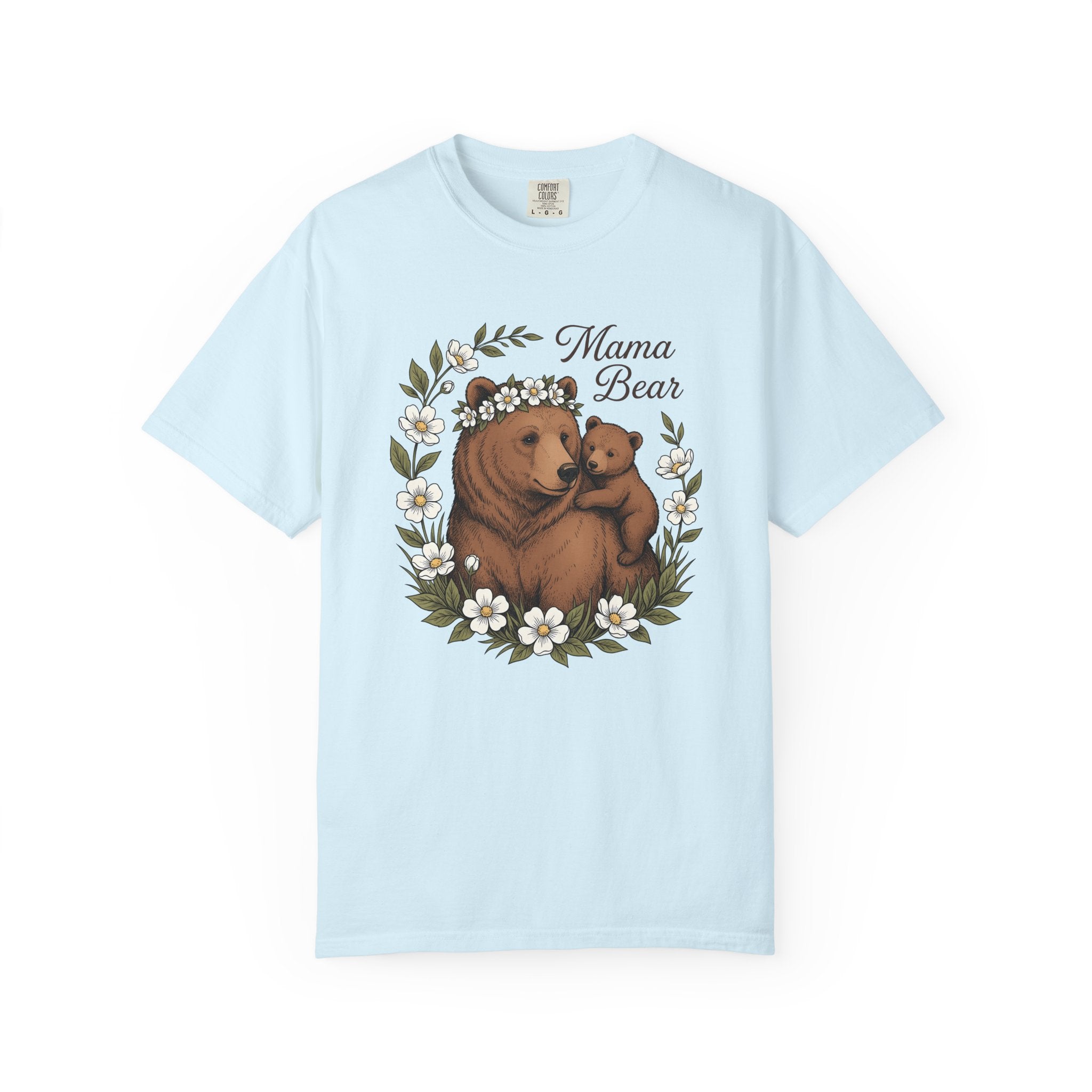 Bear Clan Shirt Moms Fauna Gift Women Cartoon Tee Bear T-Shirt Mother Fan Bear Tshirt Wildlife Graphic Classic Florals Tshirt
