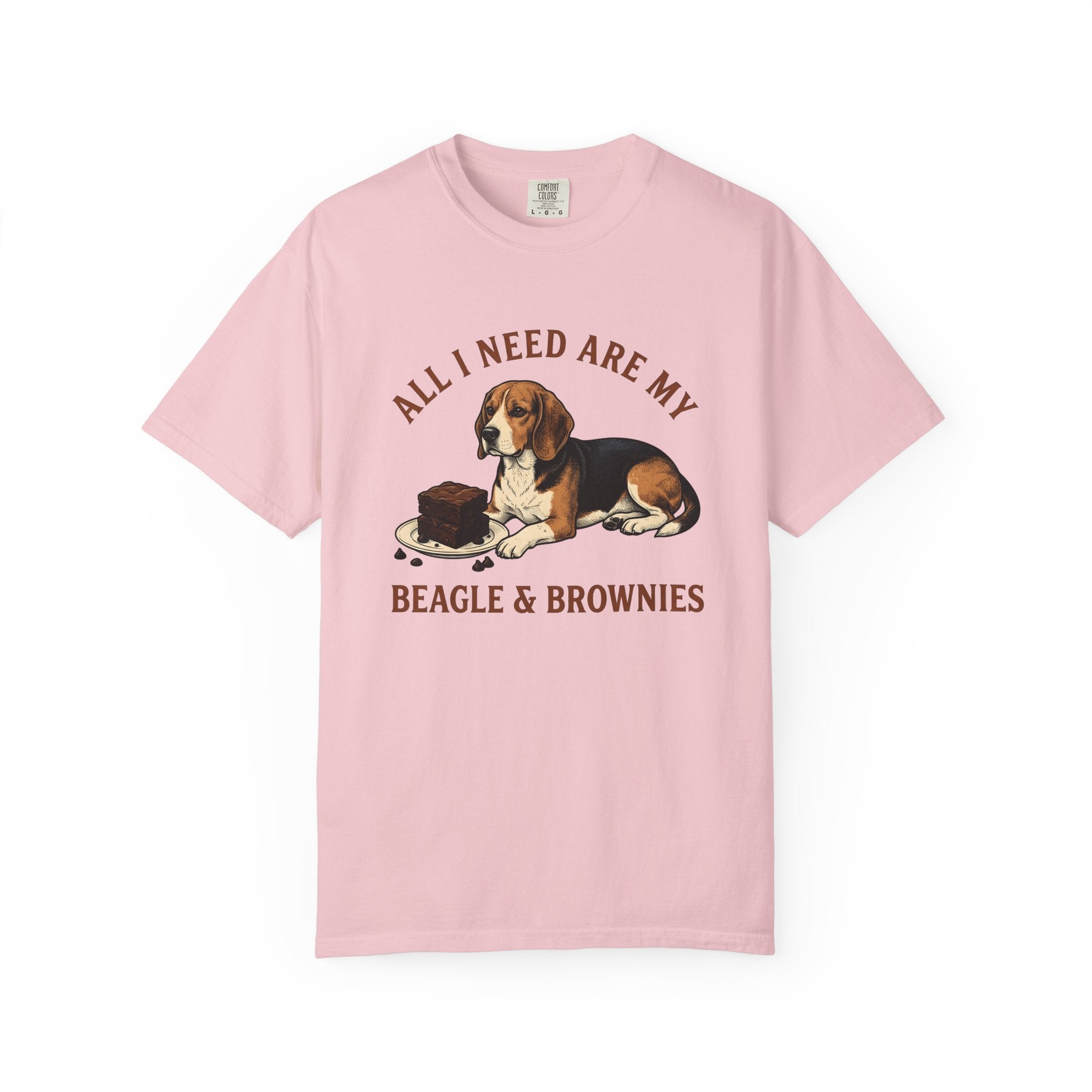 Beagle Dog Shirt Dog Dessert Gift Women Vintage Tee Hound T-Shirt Dog Fan Retro Tshirt Pastry Graphic Hand Drawn Brownies Tshirt